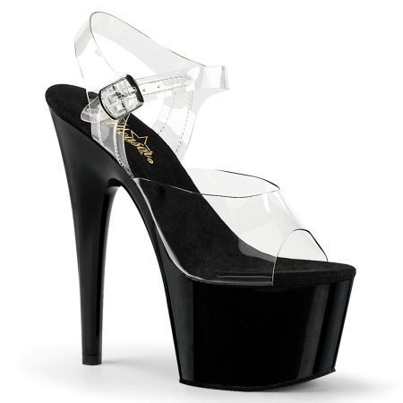 Zapatilla Pleaser Adore Transparente Negra