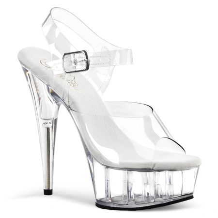 Zapatilla Pleaser Delight Transparente con Correa