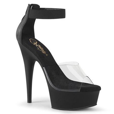 Zapatilla Pleaser Delight Negra / Transparente