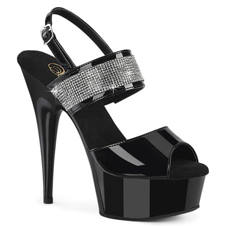 Zapatilla Pleaser Delight Negra con Brillantes