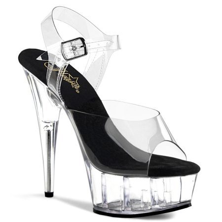 Zapatilla Pleaser Delight Transparente con Negro