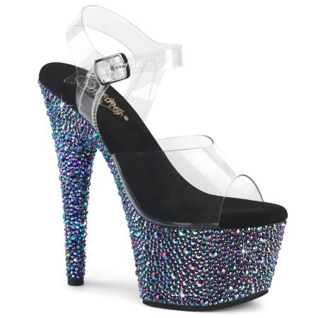 Zapatilla Pleaser Bejeweled Azul con Piedras Relieve - Imagen 1