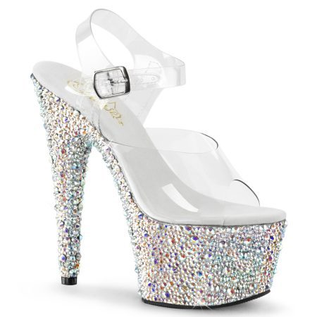 Zapatilla Pleaser Bejeweled Tornasol con Piedras Relieve
