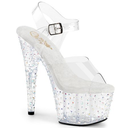 Zapatilla Pleaser Stardance Transparente con Piedras